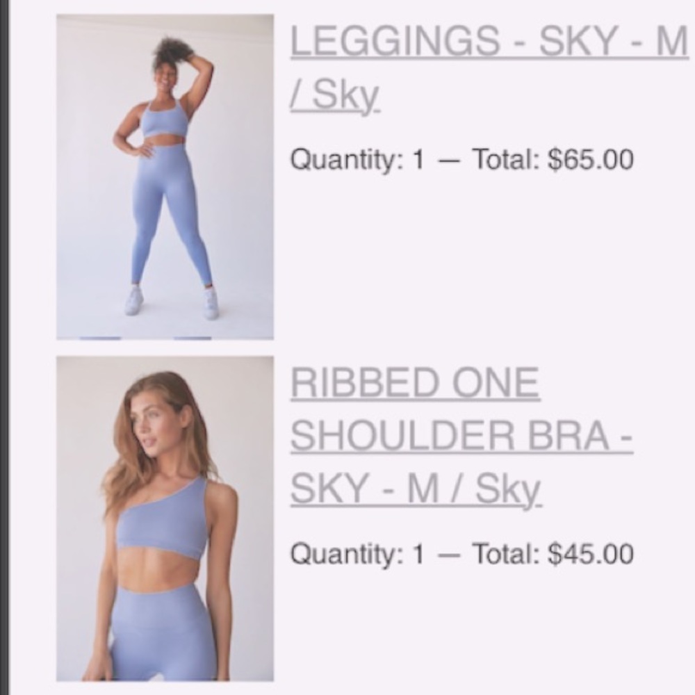Set Active “Sky” activewear Top and Bottom